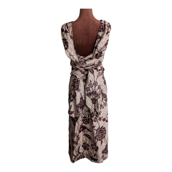 Dries Von Noten mocha brown floral size 38 runaway dress - Picture 7 of 9